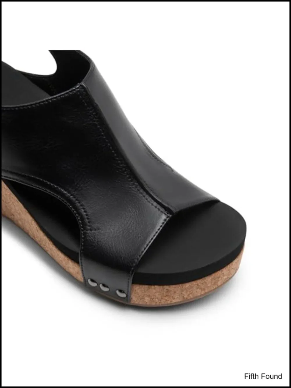 Peep-Toe Platform Wedge Sandals, Faux Leather, 2.5